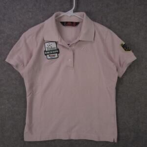 Robe di Kappa Polo Shirt Womens Small Pink La Polo Trofeo Patch Embroidered